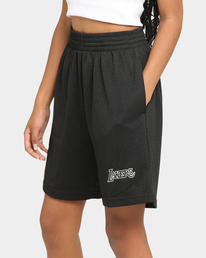 Mitchell & Ness Los Angeles Lakers White Logo Mesh Shorts Black
