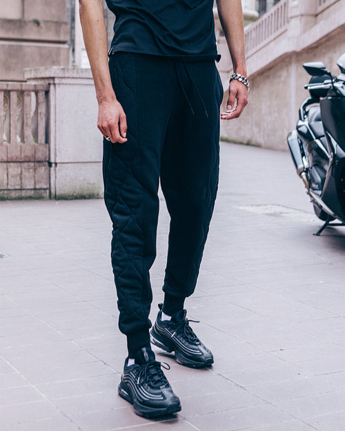 Carré Motor Quilted Trackpants Black