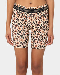 Crooks & Castles Women's Cheetah Bike Short Cheetah Print