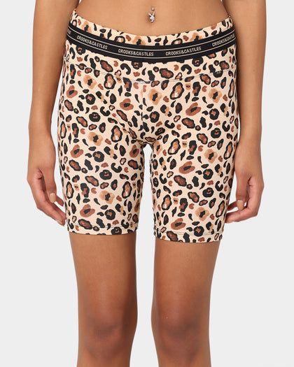 Crooks & Castles Women's Cheetah Bike Short Cheetah Print