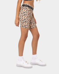 Crooks & Castles Women's Cheetah Bike Short Cheetah Print