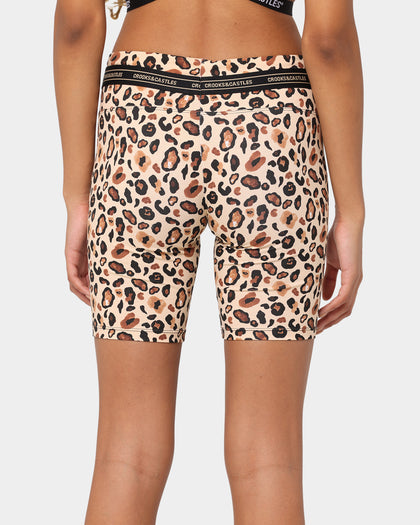 Crooks & Castles Women's Cheetah Bike Short Cheetah Print