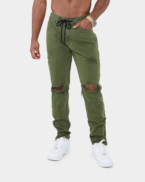Carré Enorme Distressed St Jeans Army Green