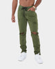 Carré Enorme Distressed St Jeans Army Green