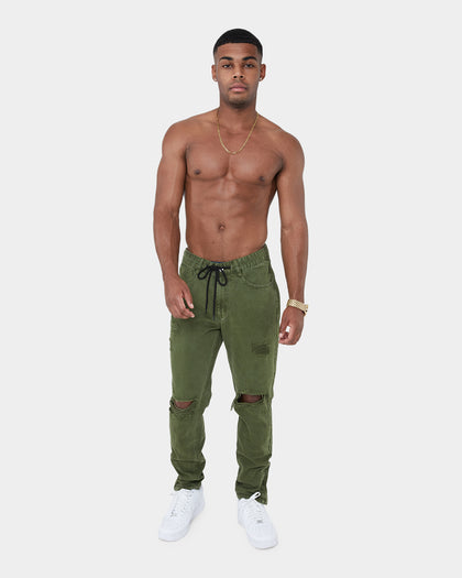 Carré Enorme Distressed St Jeans Army Green