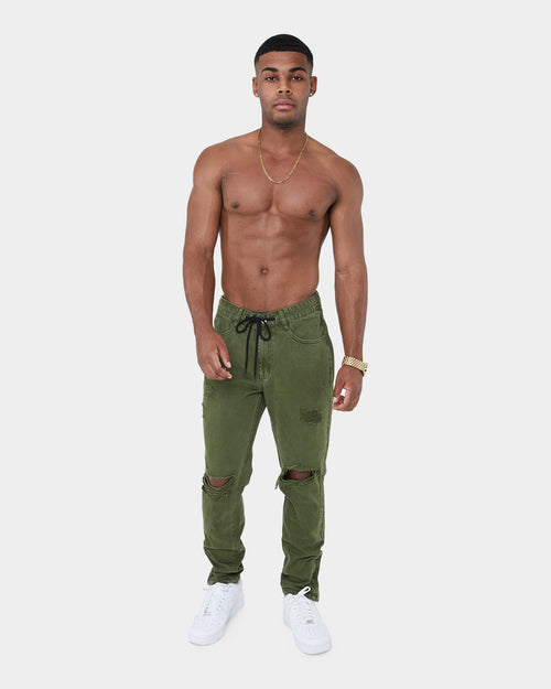 Carré Enorme Distressed St Jeans Army Green