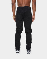 Carré Enorme Distressed Straight Jean Washed Black