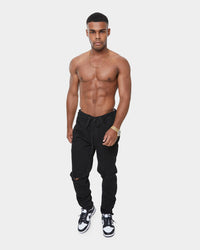 Carré Enorme Distressed Straight Jean Washed Black