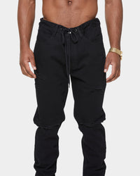 Carré Enorme Distressed Straight Jean Washed Black
