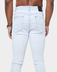 Carre Rugueux Distressed Skinny Jeans Superwash Blue