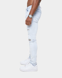 Carre Rugueux Distressed Skinny Jeans Superwash Blue