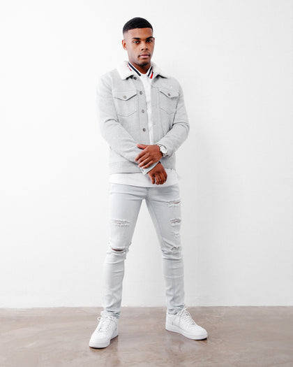 Carre Rugueux Distressed Skinny Jeans Superwash Blue