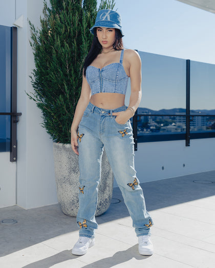 Loiter Butterfly Jean Blue Wash