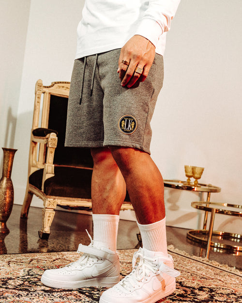 Last Kings Kingdom Sweat Shorts Grey Marble