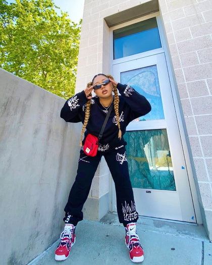 Loiter Chaos Multi Logo Track Pants Black