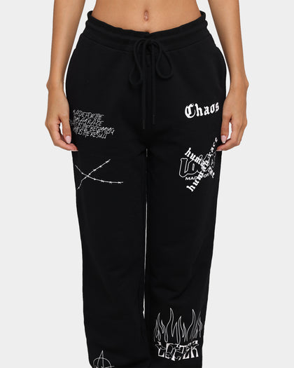 Loiter Chaos Multi Logo Track Pants Black