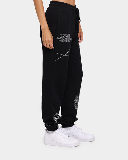 Loiter Chaos Multi Logo Track Pants Black