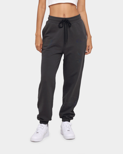 Loiter Reflective Chaos Multi Logo Track Pants Charcoal
