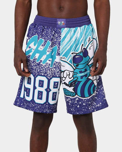 Mitchell & Ness Charlotte Hornets Jumbotron Sublimated Shorts Purple