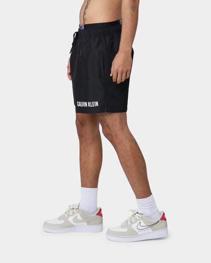 Calvin Klein Medium Double Waistband Swim Shorts PVH Black/White