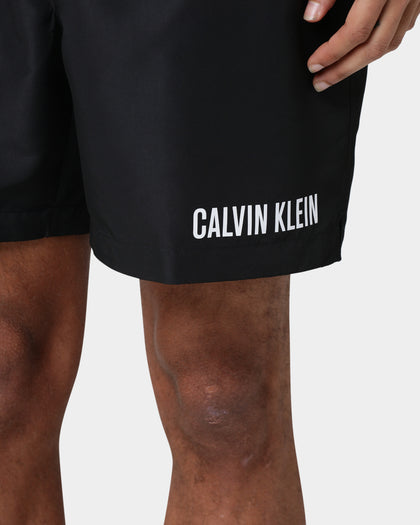 Calvin Klein Medium Double Waistband Swim Shorts PVH Black/White