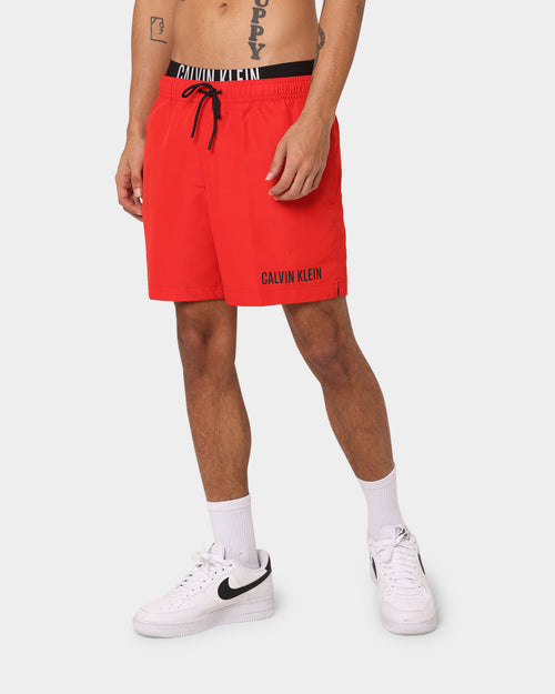 Calvin Klein Medium Double Waistband Swim Shorts Fierce Red