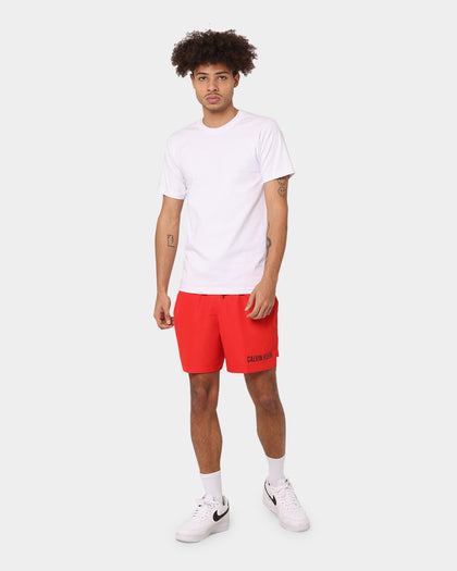 Calvin Klein Medium Double Waistband Swim Shorts Fierce Red