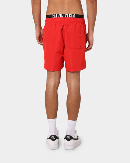 Calvin Klein Medium Double Waistband Swim Shorts Fierce Red