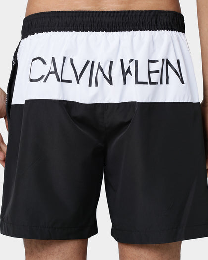 Calvin Klein Medium Drawstring Swim Shorts Black/White