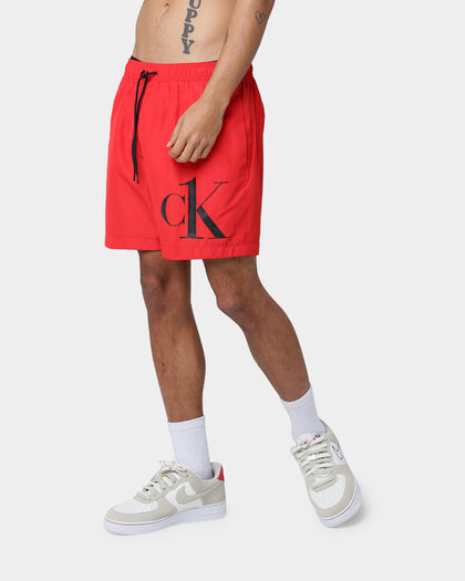 Calvin Klein Medium Drawstring Swim Shorts Fierce Red