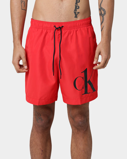 Calvin Klein Medium Drawstring Swim Shorts Fierce Red