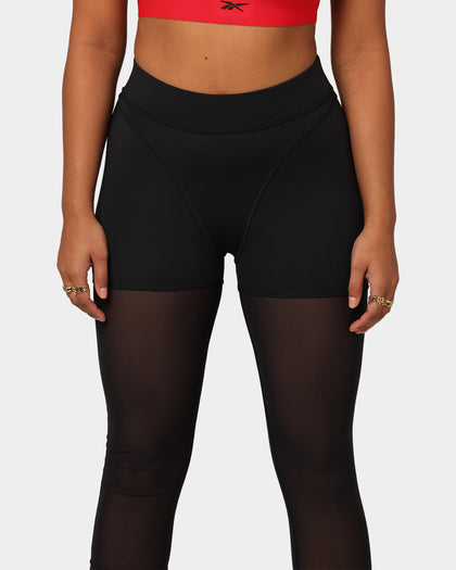 Reebok X Cardi B Women's High Raised Mesh Tights Black