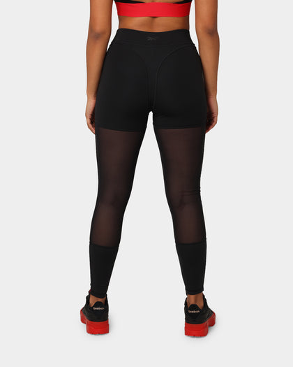 Reebok X Cardi B Women's High Raised Mesh Tights Black