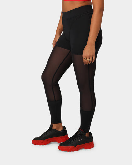 Reebok X Cardi B Women's High Raised Mesh Tights Black