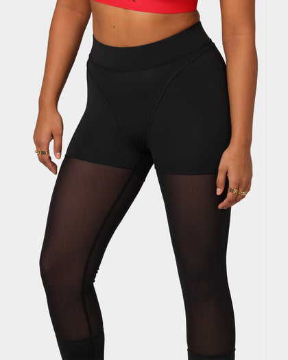 Reebok X Cardi B Women's High Raised Mesh Tights Black