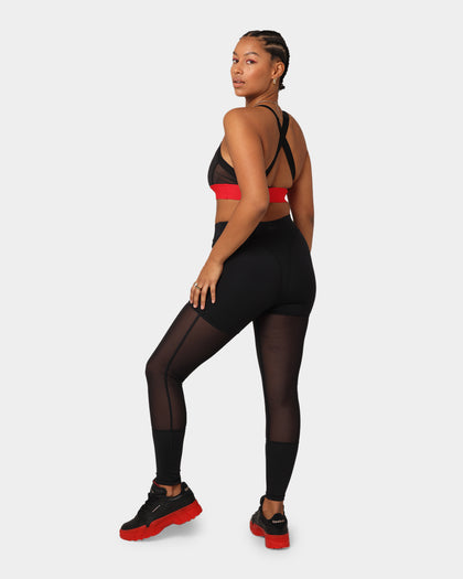 Reebok X Cardi B Women's High Raised Mesh Tights Black