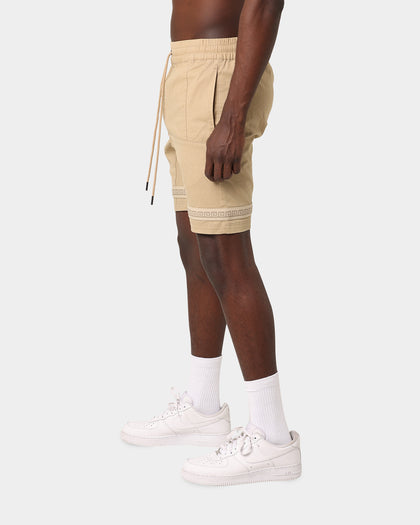 Last Kings Double Cross Over Shorts Tan