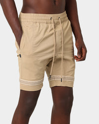 Last Kings Double Cross Over Shorts Tan