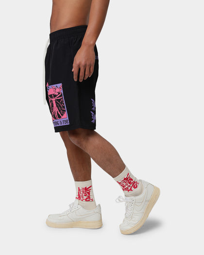 Loiter Trippy Walk Shorts Black
