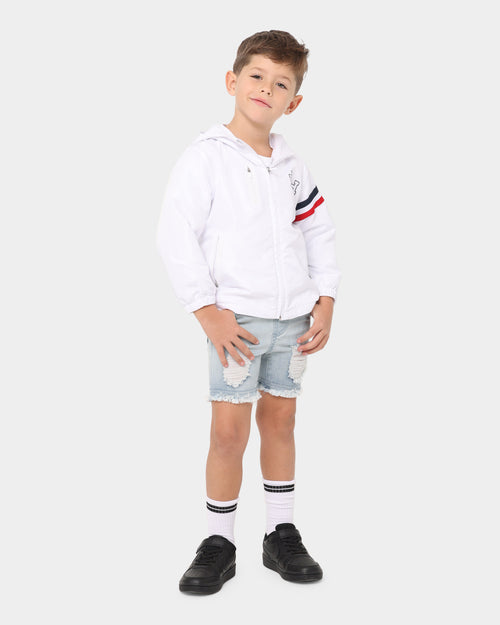 EN ES Kid's Versatile Ripped Denim Shorts Light Blue Denim