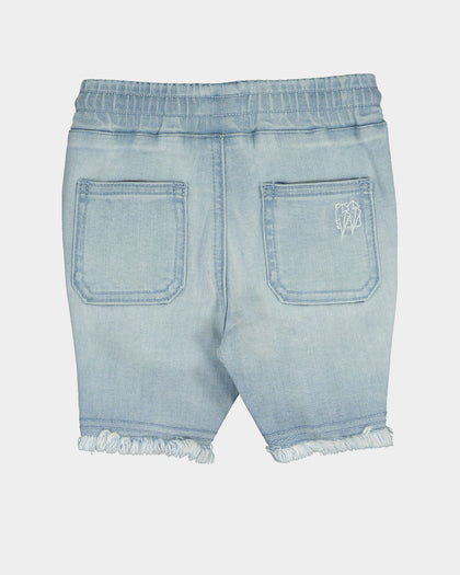 EN ES Kid's Versatile Ripped Denim Shorts Light Blue Denim