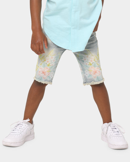 Hause Of JR Kid's Garden Denim Shorts Blue