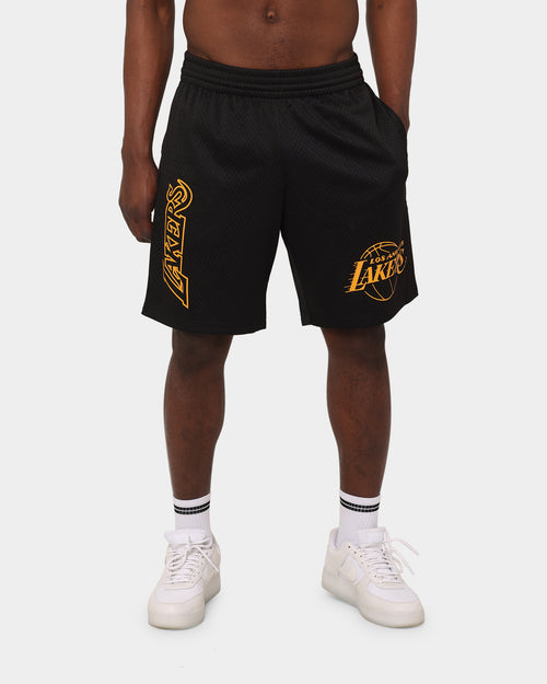 Mitchell & Ness Los Angeles Lakers Big Wordmark Mesh Shorts Black