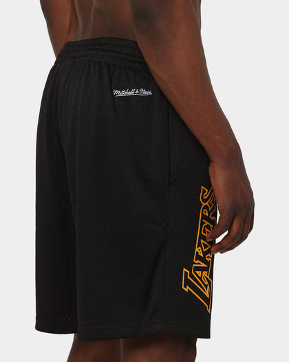 Mitchell & Ness Los Angeles Lakers Big Wordmark Mesh Shorts Black