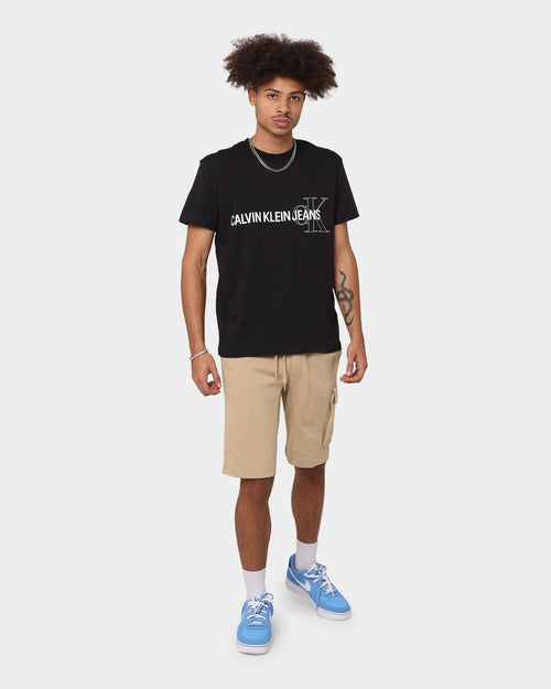 Calvin Klein Monogram Badge Shorts Travertine