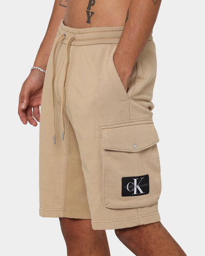 Calvin Klein Monogram Badge Shorts Travertine