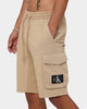 Calvin Klein Monogram Badge Shorts Travertine