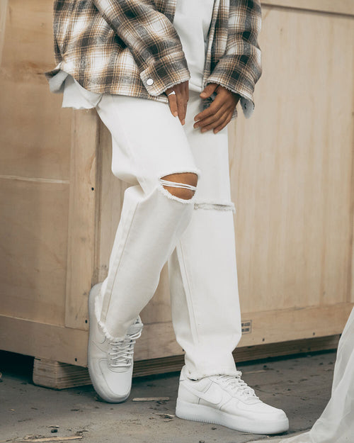 EN ES Ryder Straight Leg Jeans Off White