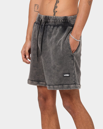 WNDRR Hoxton Tech Track Shorts Washed Black