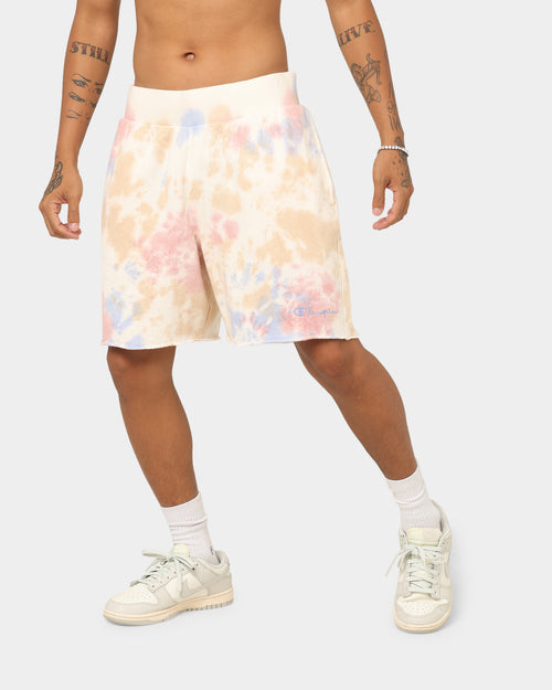 Champion Lightweight Fleece Sun Washed Shorts Pink Beige